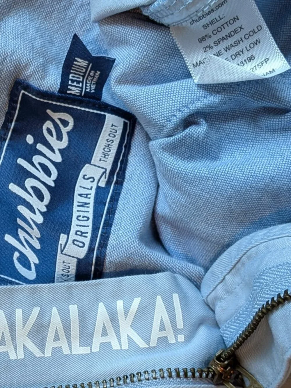 Chubbies Shorts Light Blue Medium Stretch Cotton
